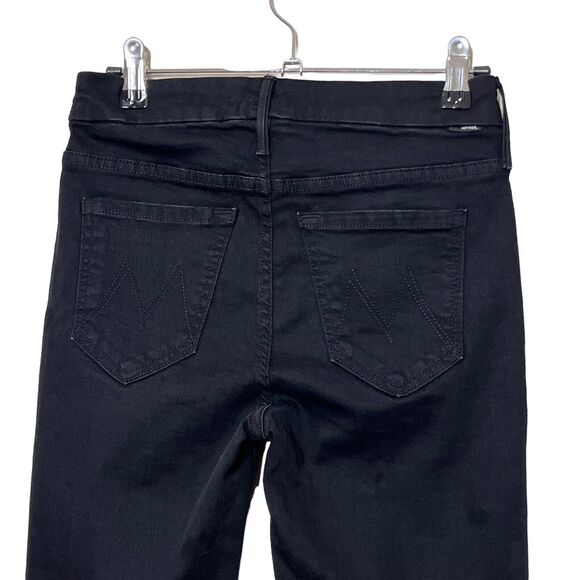 MOTHER The Looker Skinny Jeans Not Guilty Black Size 24 Ankle Mid Rise - Picture 7 of 15